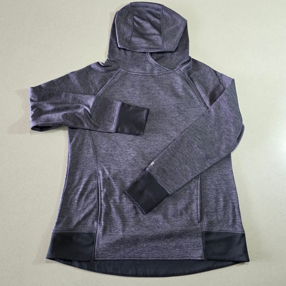 Champion Duo Dry Womens Hoodie Gray Heather Long Sleeve Thumbhole Pullover L